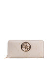 Guess Open Road Large Zip Around Wristlet Purse, Nude