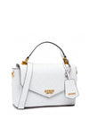 Guess Zanelle 4G Peony Embossed Shoulder Bag, White