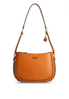 Guess Abey Smooth Finish Chain Side Shoulder Bag, Cognac