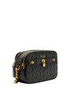 Guess Noelle Quilted Logo Crossbody Bag, Black