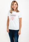 Guess Womens Icon Logo T-Shirt, Baby Blue