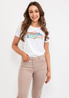 Guess Womens Road Sign T-Shirt, White