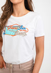 Guess Womens Road Sign T-Shirt, White