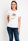 Guess Womens Tropical Graphic T-Shirt, White