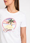 Guess Womens Tropical Graphic T-Shirt, White