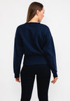 Guess Womens Embroidered Logo Sweatshirt, Navy