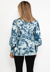 Guess Womens Print Satin Shirt, Blue