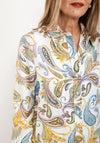 Guess Womens Paisley Print Shirt, White Multi