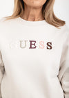 Guess Womens Ombre Logo Sweatshirt, Stone