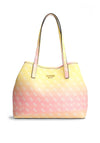 Guess Vikky Large Ombre Logo Print Tote Bag, Yellow Multi