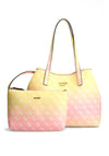 Guess Vikky Large Ombre Logo Print Tote Bag, Yellow Multi