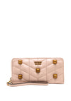 Guess Brera Quilted Stud Zip Around Wallet, Almond