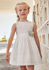 Mayoral Girl Sleeveless Guipur Dress, White