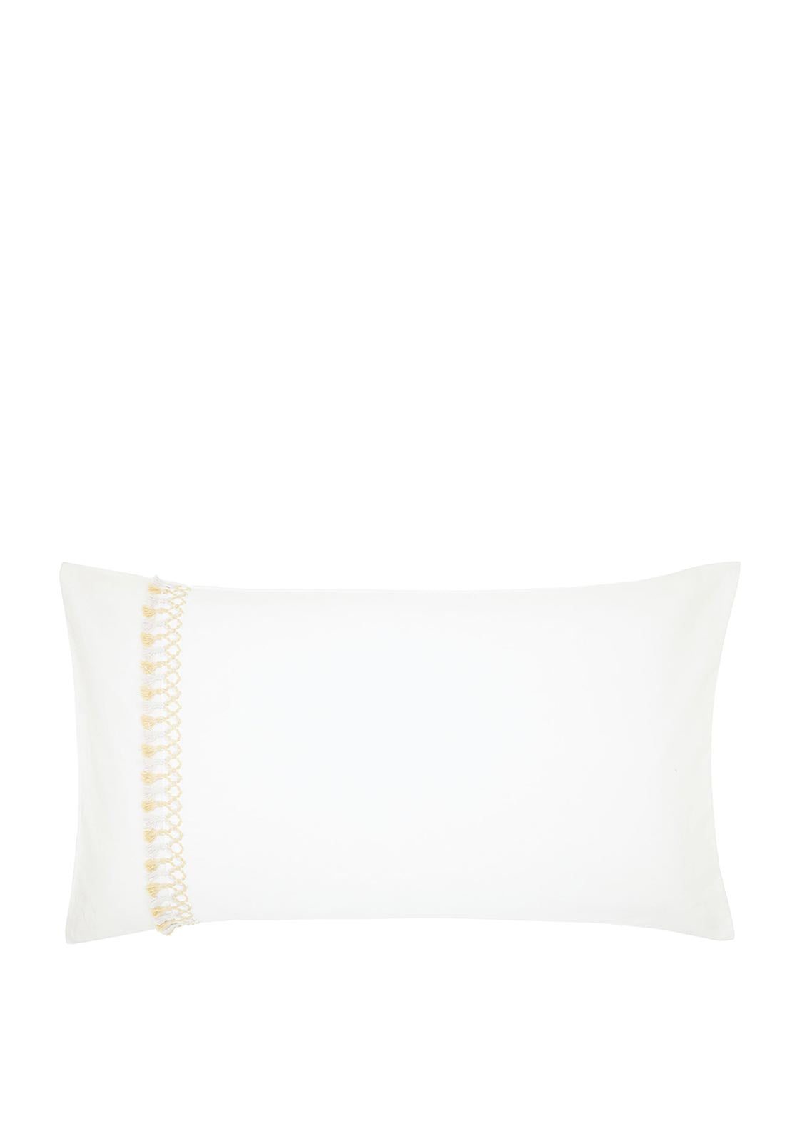 Harlequin Nirmala Tassel 180 Thread Count Pillowcase Pair, Pebble