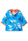 Hatley Baby Boy T Rex Colour Changing Waterproof Raincoat, Blue