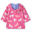 Hatley Baby Girls Painted Pasture Changing Colour Raincoat, Pink