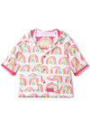 Hatley Baby Girl Rainbow Lined Raincoat, White