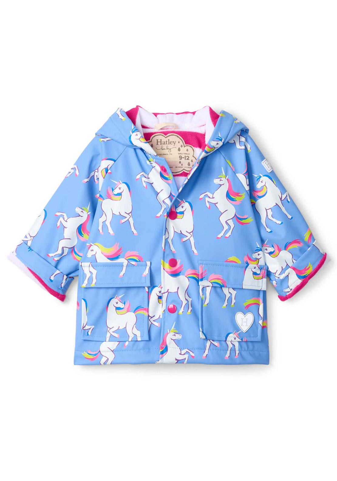 Hatley Baby Girl Unicorn Sky Dance Waterproof Raincoat, Lilac