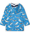 Hatley Boys Deep Sea Sharks Changing Colour Raincoat, Blue
