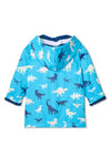 Hatley Dino’s Fleece Lined Colour Changing Raincoat, Blue