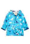 Hatley Dino’s Fleece Lined Colour Changing Raincoat, Blue
