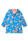 Hatley Butterflies Fleece Lined Raincoat, Blue