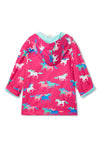 Hatley Unicorns Fleece Lined Colour Changing Raincoat, Pink