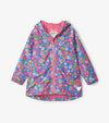 Hatley Girl Retro Floral Waterproof Rain Jacket, Pink Multi