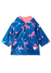 Hatley Baby Girl Prancing Horses Colour Changing Lined Raincoat, Blue