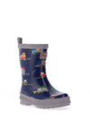 Hatley Boys Big Rigs Shiny Rain Boots, Navy
