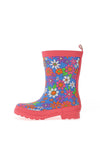 Hatley Girls Retro Floral Matte Rain Boots, Blue Multi