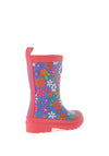 Hatley Girls Retro Floral Matte Rain Boots, Blue Multi