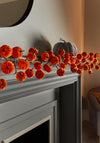 Heaven Sends Velvet Pumpkin Garland, Orange