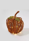 Heaven Sends Wicker Pumpkin with Lights, Natural