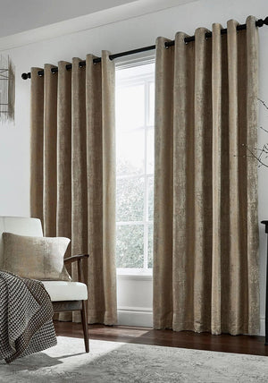 Helena Springfield Roma Eyelet 90x90 Curtains, Truffle