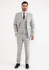 Herbie Frogg Check Three Piece Suit, Stone