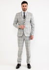 Herbie Frogg Check Three Piece Suit, Stone