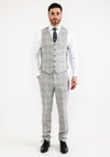 Herbie Frogg Check Three Piece Suit, Stone