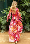 Herysa Long Sleeve Floral Maxi Dress, Fuchsia Multi