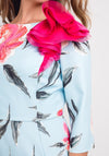 Herysa Ruffle Trim Floral Pencil Dress, Blue Multi
