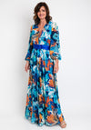 Herysa Godiva Chiffon Maxi Dress, Blue Multi