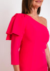 Herysa Gema One Shoulder Maxi Dress, Fuchsia