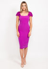 Herysa Petal Shoulder Dress, Purple