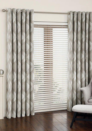 Aura Mali Eyelet Fully Lined Curtains, Sandstone