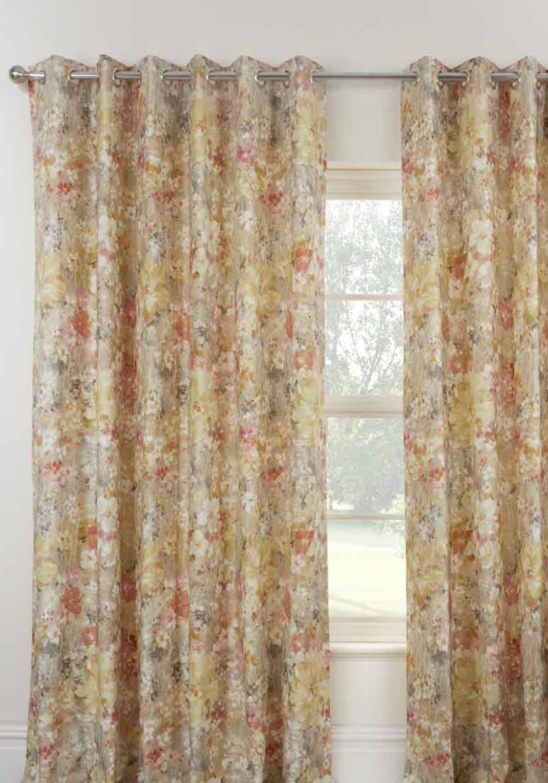 Sundour Giverny Eyelet Fully Lined 90x90 Curtains, Sienna
