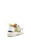 Hispanitas Leather Mesh Elastic Lace Chunky Trainers, White Multi