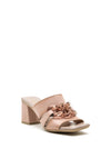 Hispanitas Leather Resin Chain Block Heel Mules, Taupe