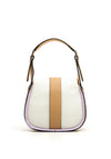 Hispanitas Flap Over Buckle Satchel Bag, Panna
