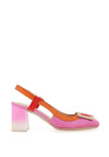 Hispanitas Womens Colour Block Heeled Shoe, Papaya
