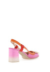 Hispanitas Womens Colour Block Heeled Shoe, Papaya